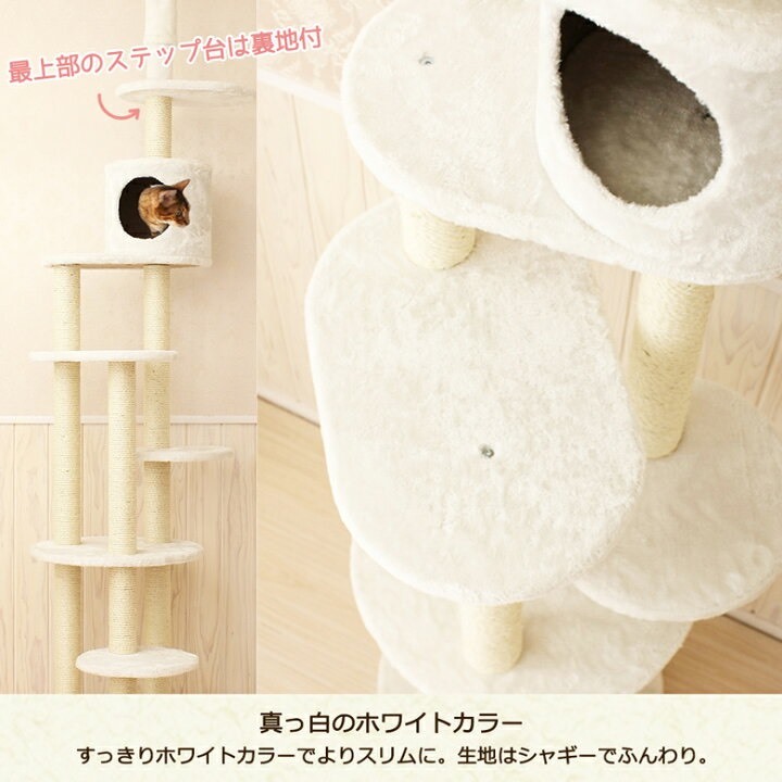 mybest_5848 Mauタワー トルテ キャットタワー ホワイト_画像6