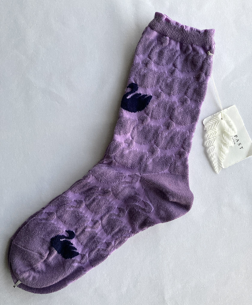 未使用＊ANTIPAST パープル 白鳥 ソックス_画像4