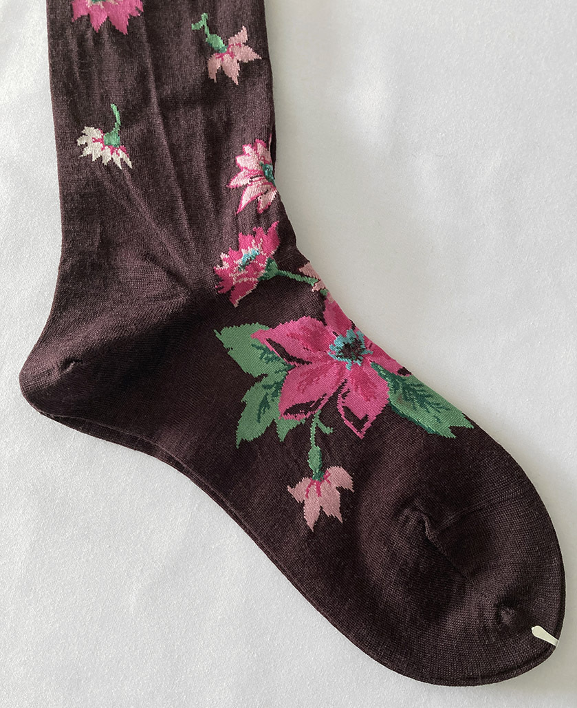 未使用＊ANTIPAST ソックス ボルドー ピンクお花 アンティパスト_画像6