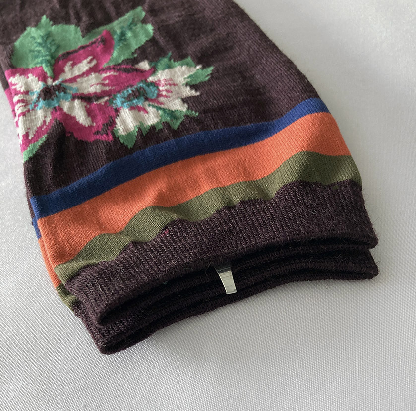 未使用＊ANTIPAST ソックス ボルドー ピンクお花 アンティパスト_画像7