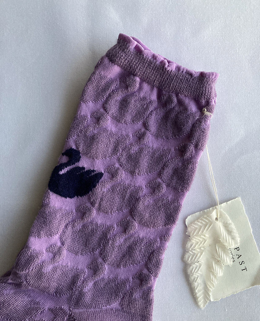 未使用＊ANTIPAST パープル 白鳥 ソックス_画像5