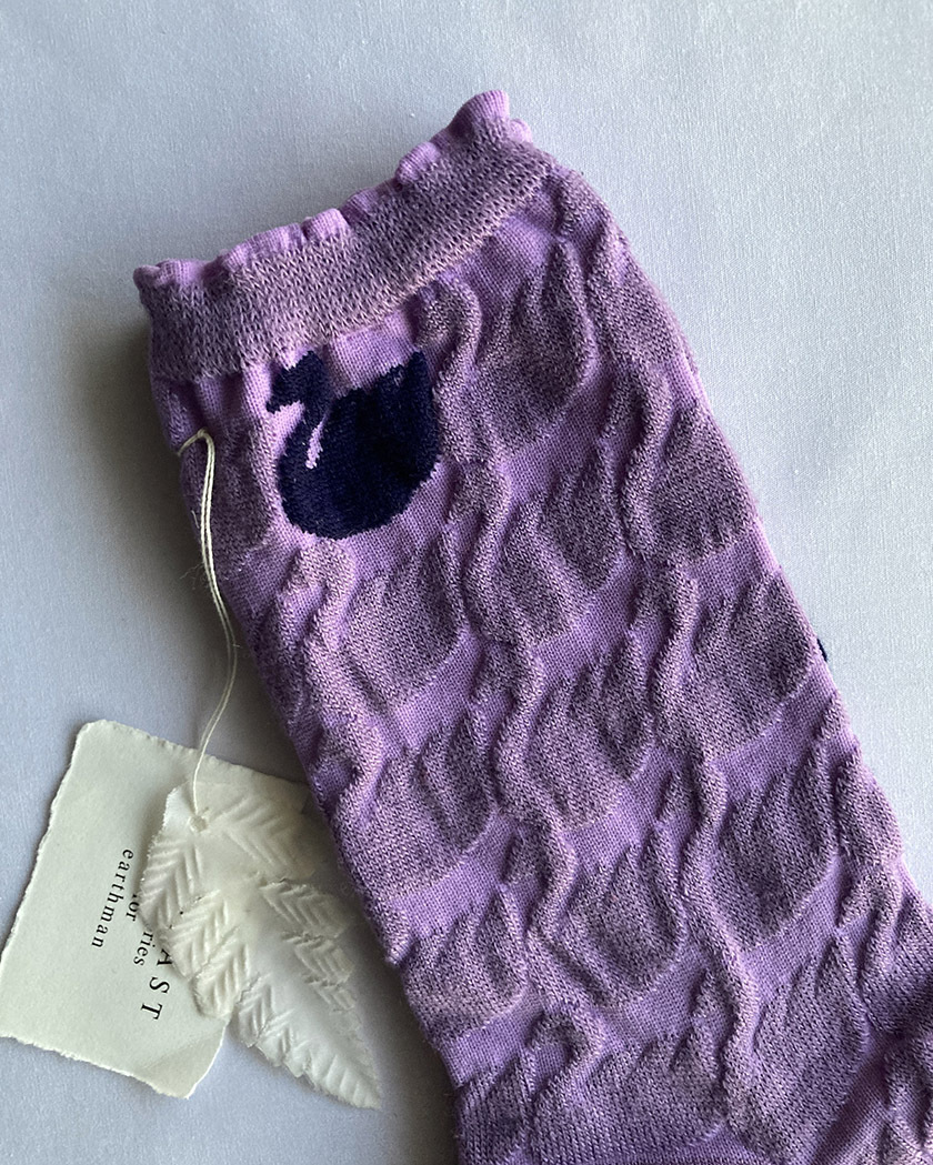 未使用＊ANTIPAST パープル 白鳥 ソックス_画像2