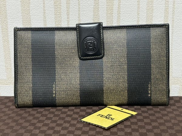 FENDI Fendi длинный кошелек длинный бумажник pe can рисунок FF бренд кошелек текущее состояние товар 
