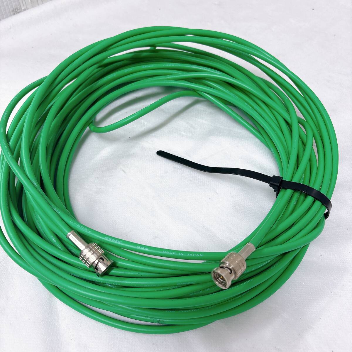 【03】② CANARE カナレ Coaxial cable 75Ω L-3C2VS 同軸ケーブル グリーンケーブル 中古品_画像1