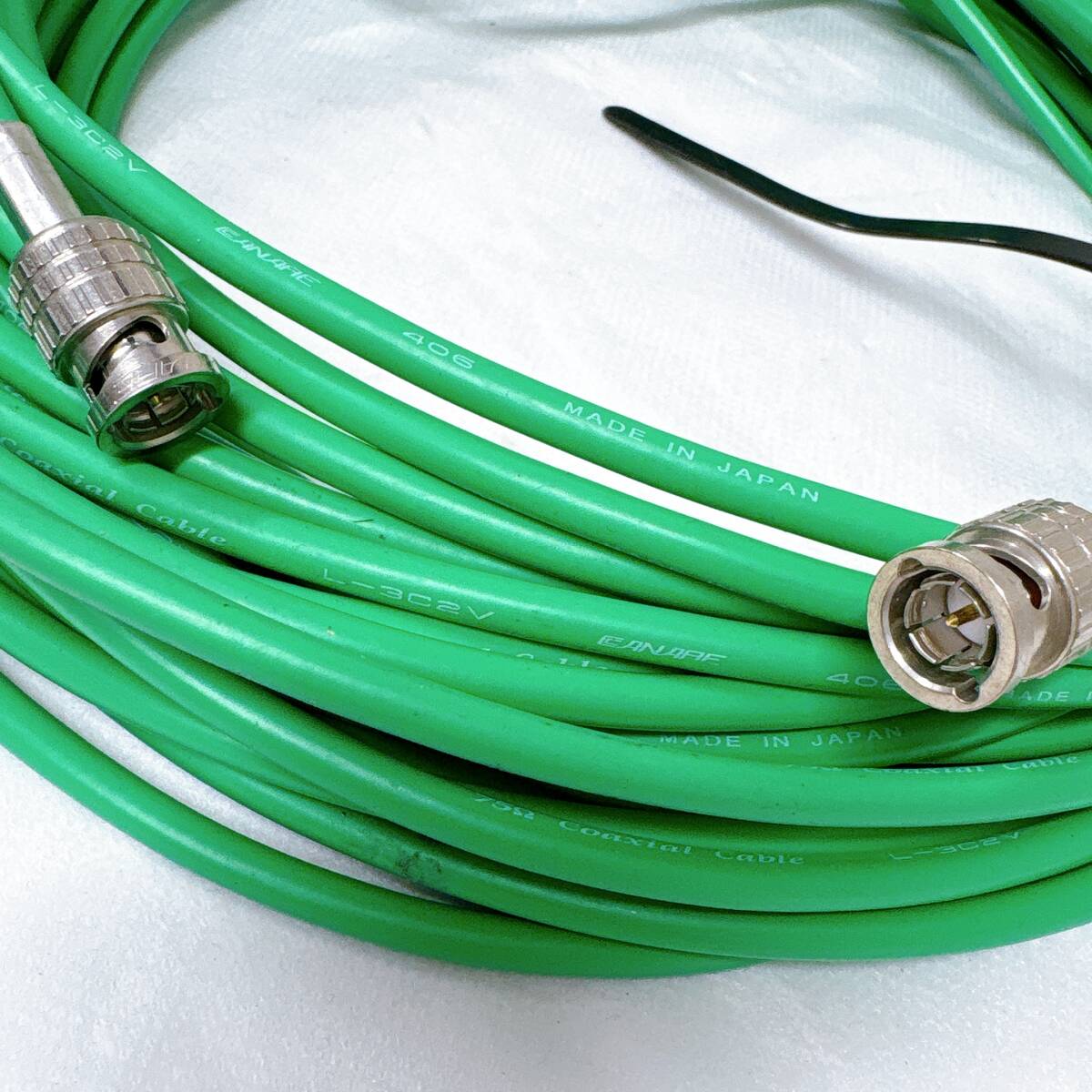 【03】② CANARE カナレ Coaxial cable 75Ω L-3C2VS 同軸ケーブル グリーンケーブル 中古品_画像4