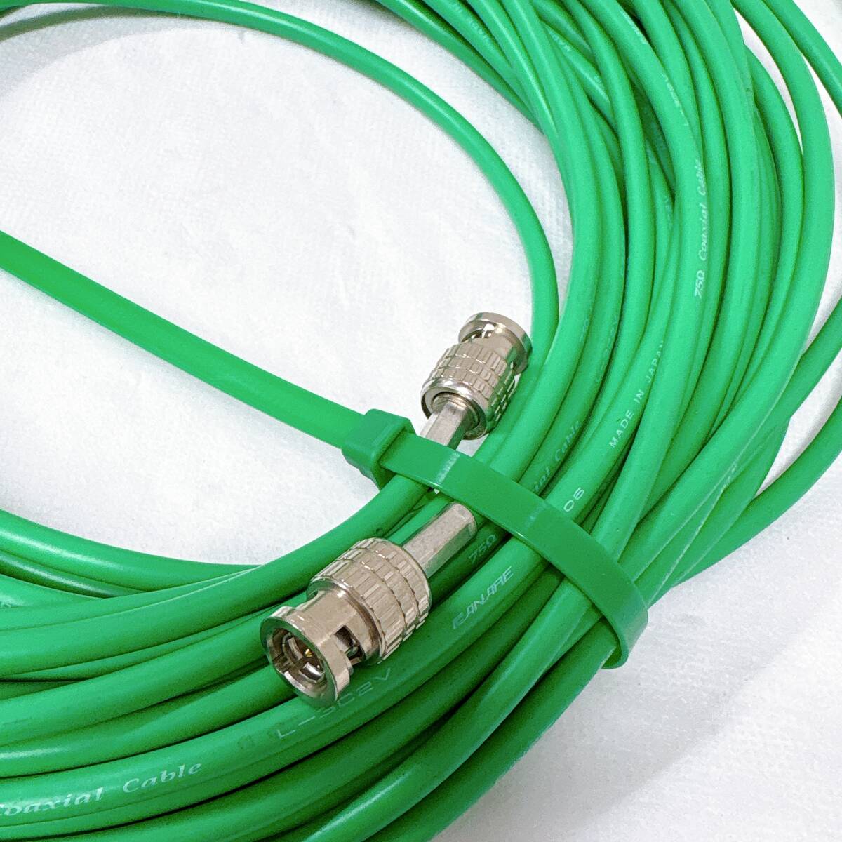 【03】① CANARE カナレ Coaxial cable 75Ω L-3C2VS 同軸ケーブル グリーンケーブル 中古品_画像2
