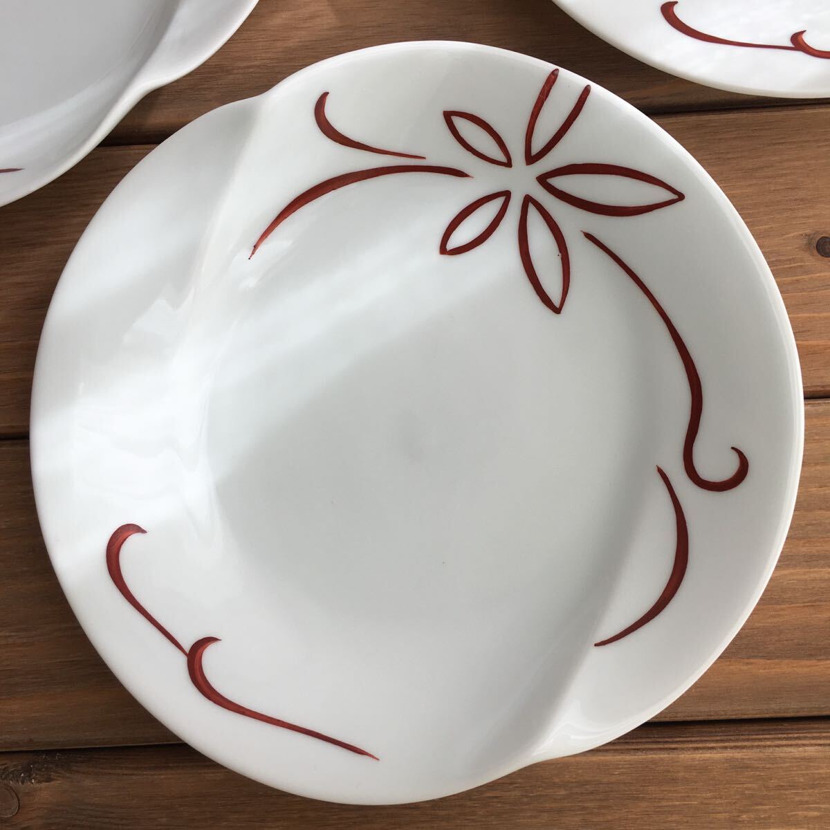 橘吉たち吉 赤絵花中皿5枚セット 銘々皿天ぷらお刺身皿おもてなしお正月◆送料込み◆即配送◆_画像2