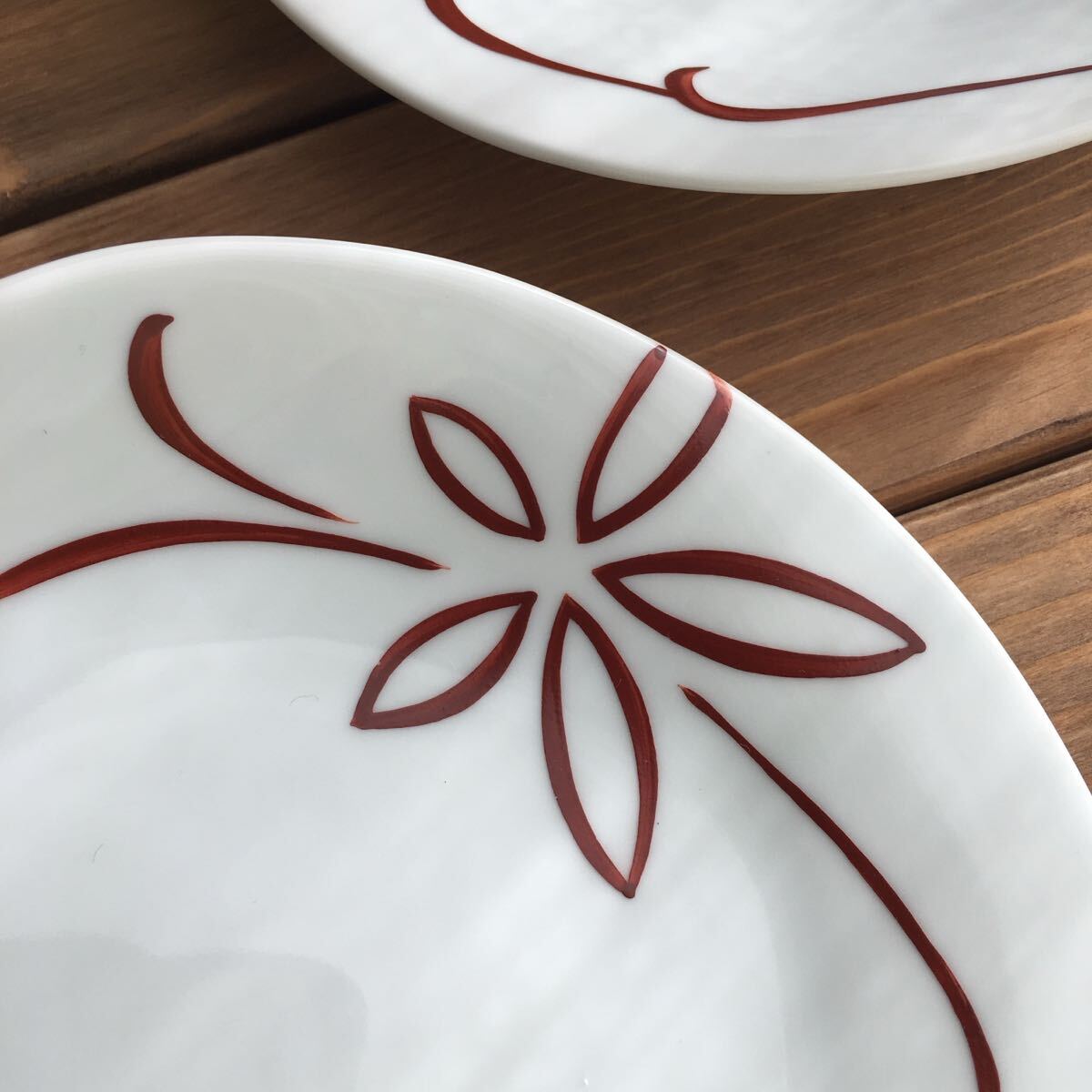 橘吉たち吉 赤絵花中皿5枚セット 銘々皿天ぷらお刺身皿おもてなしお正月◆送料込み◆即配送◆_画像3