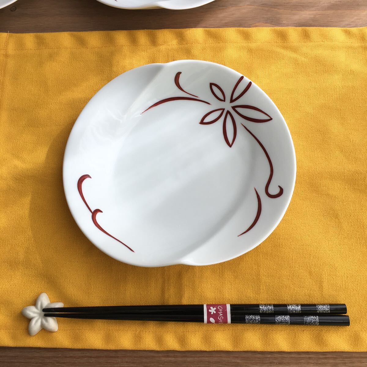 橘吉たち吉 赤絵花中皿5枚セット 銘々皿天ぷらお刺身皿おもてなしお正月◆送料込み◆即配送◆_画像5