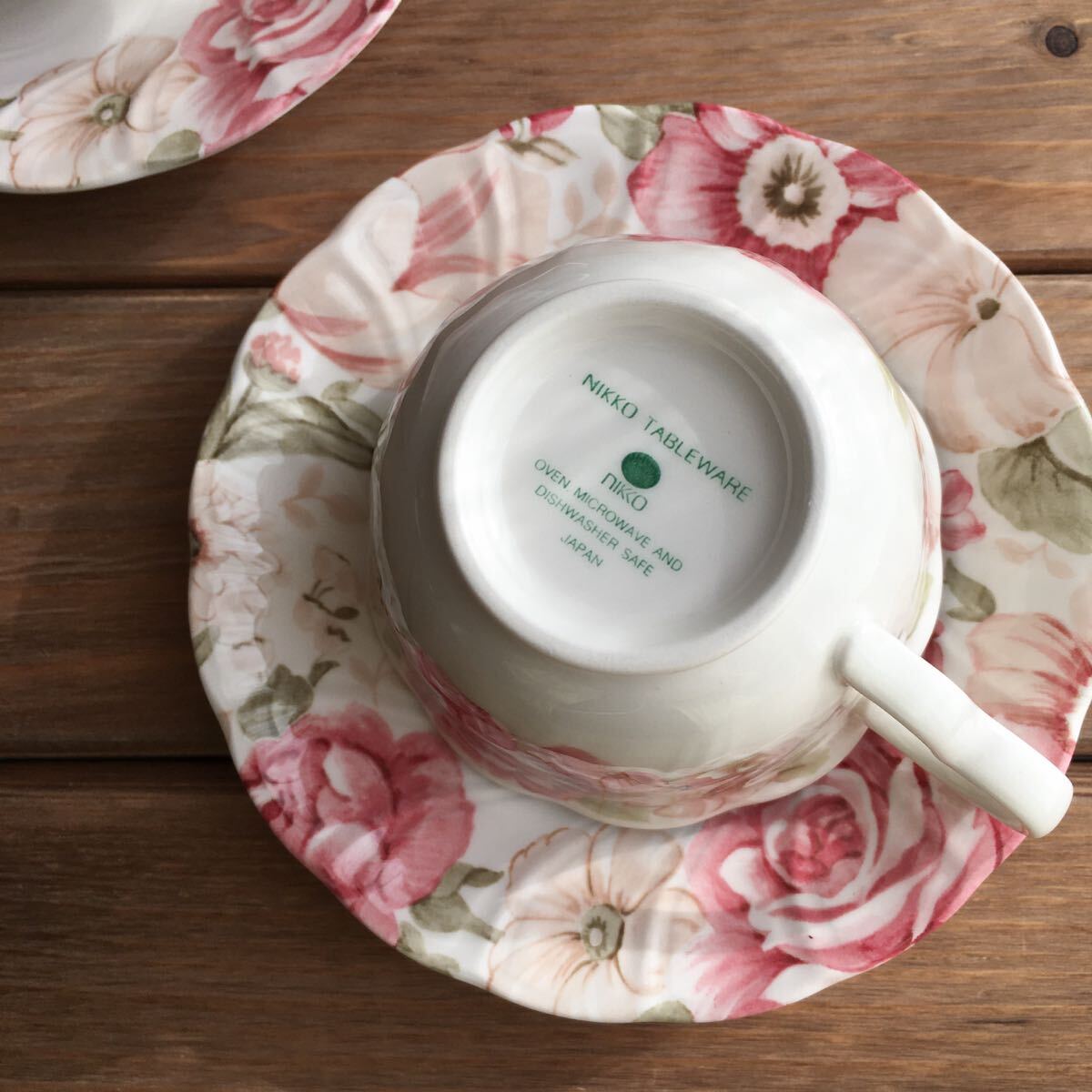 ニッコーNIKKOカップ＆ソーサー2客セット薔薇_画像6