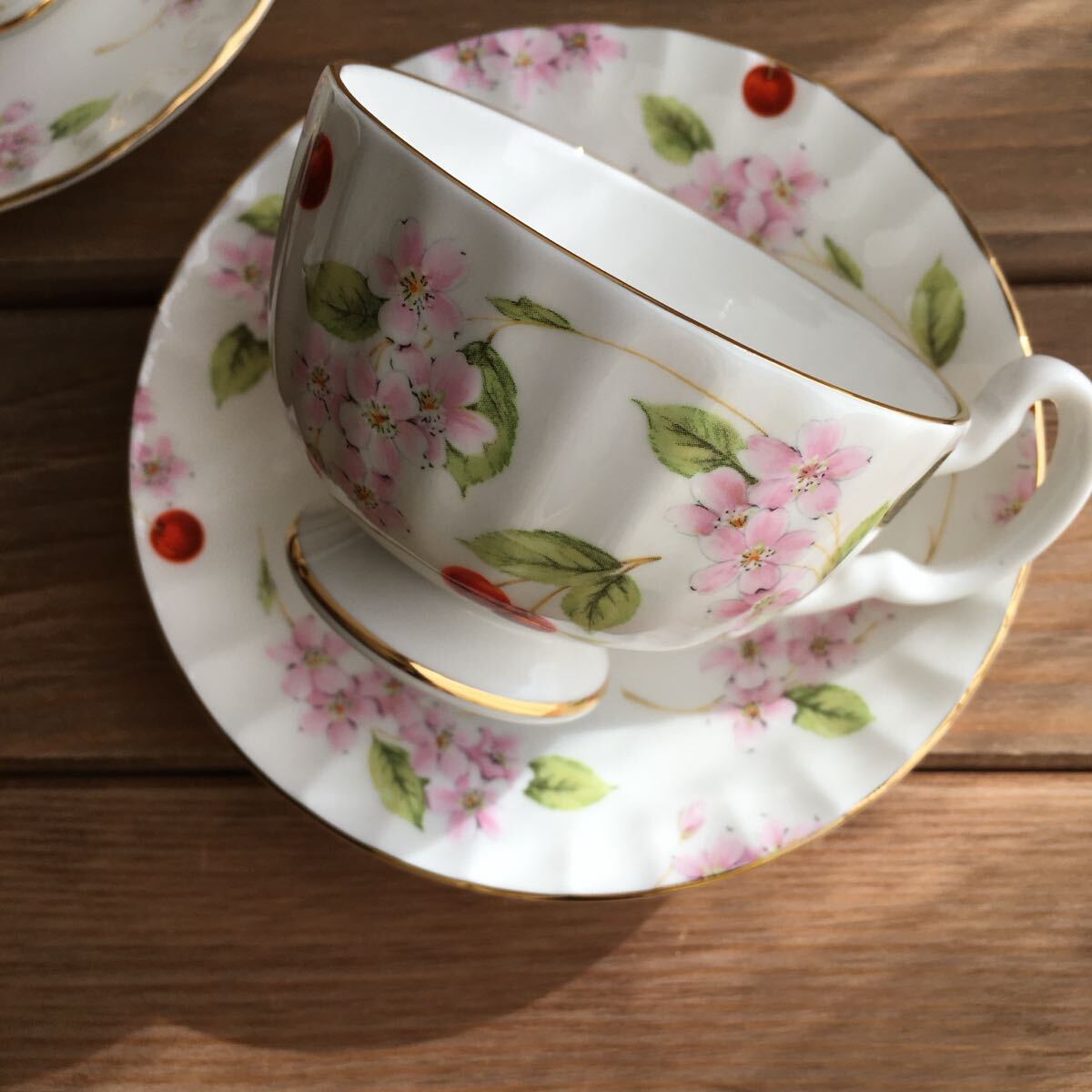 AYNSLEYエインズレイ チェリーブロッサム カップ＆ソーサー2客セット_画像6