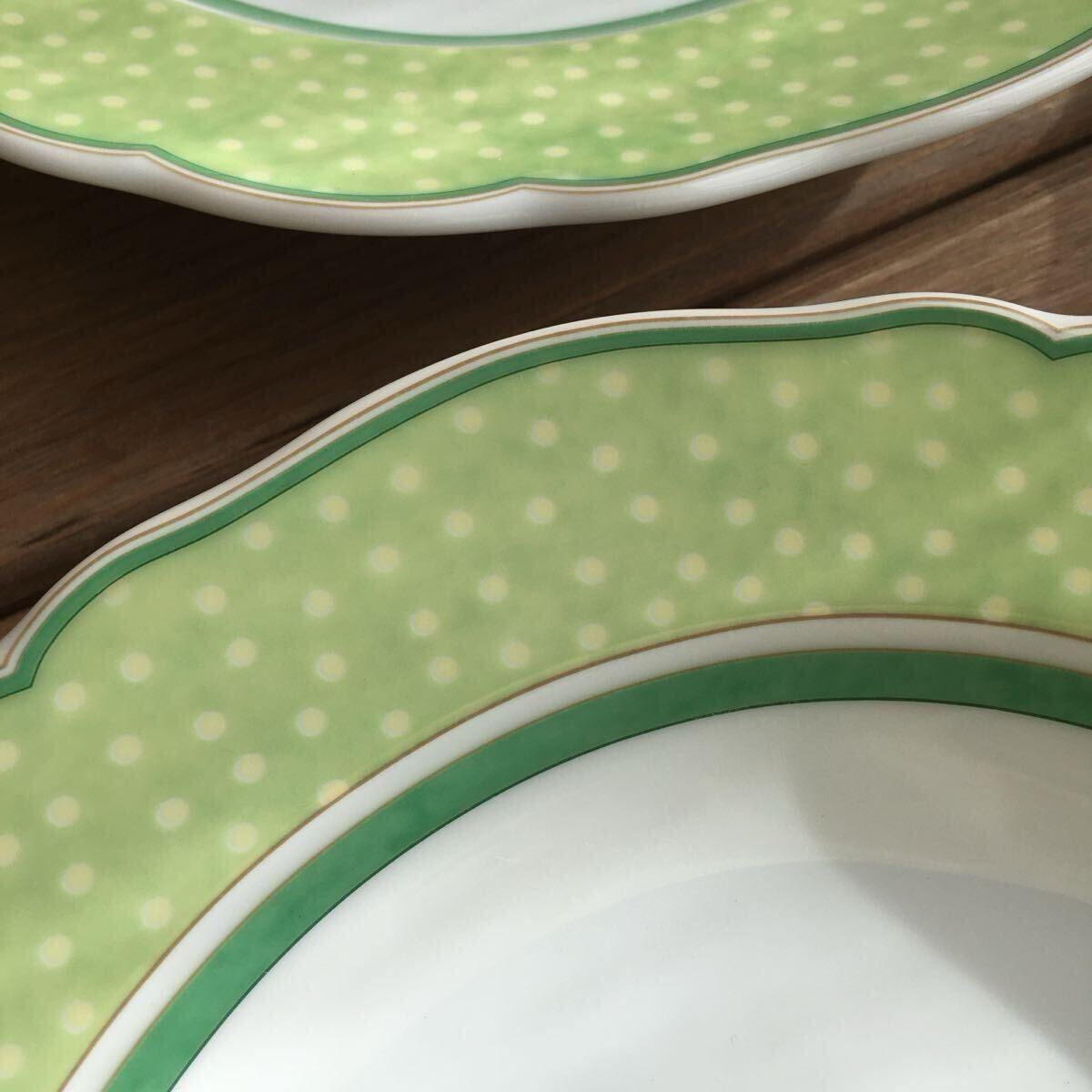 フッチェンロイターHutschenreutherサマードリームプレート3種セット未使用品 グリーンドット◆送料込み◆即配送◆_画像3