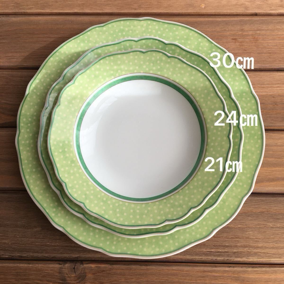 フッチェンロイターHutschenreutherサマードリームプレート3種セット未使用品 グリーンドット◆送料込み◆即配送◆_画像5