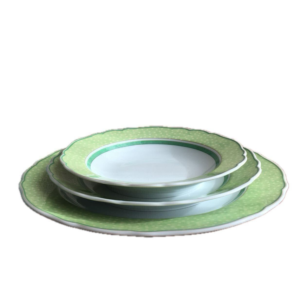 フッチェンロイターHutschenreutherサマードリームプレート3種セット未使用品 グリーンドット◆送料込み◆即配送◆_画像6