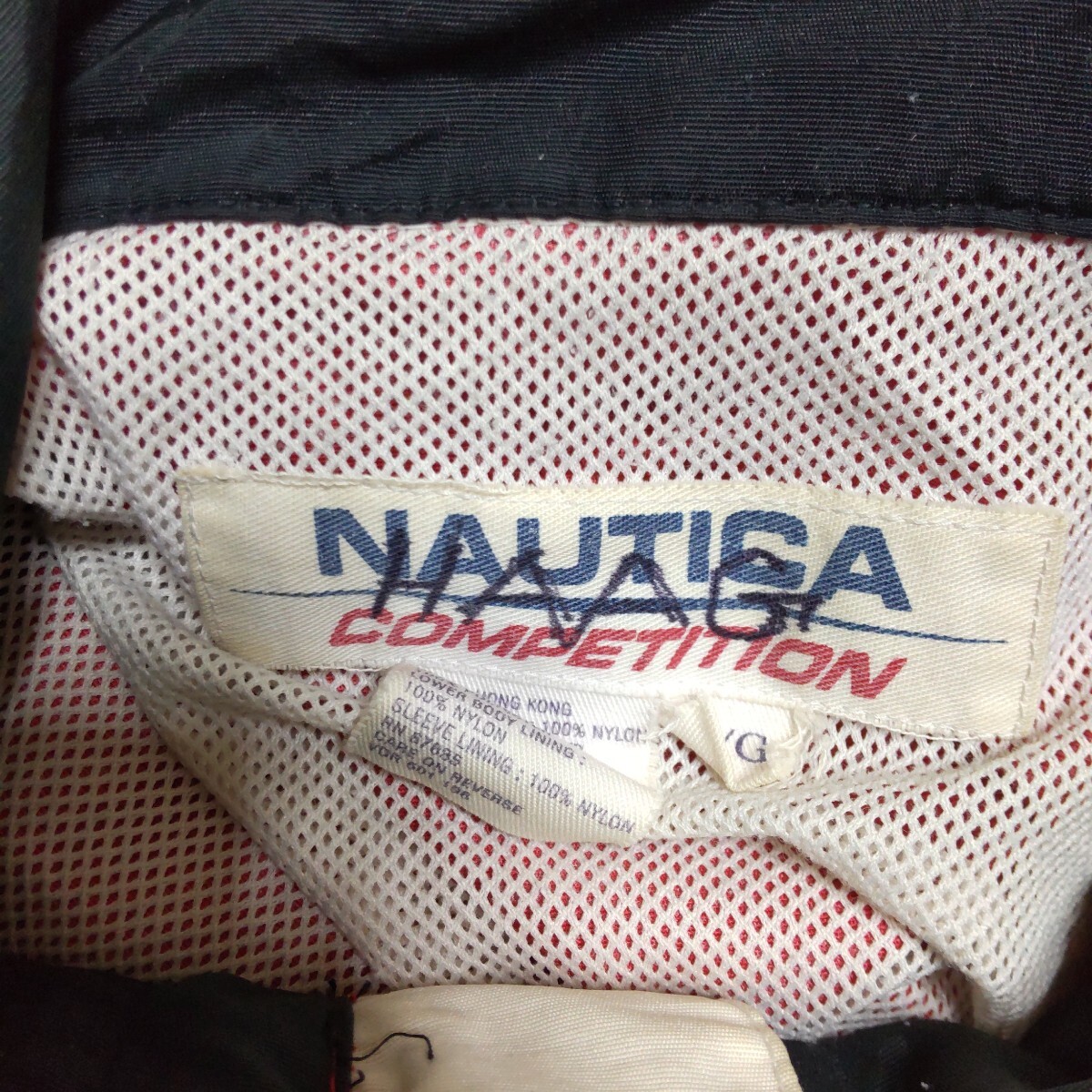 C7 NAUTICA 赤色 L ノーティカ ナイロン ジャケット パーカー アウター アウトドア ビンテージ ヴィンテージ アメリカ USA 古着 メンズ 90s_画像3