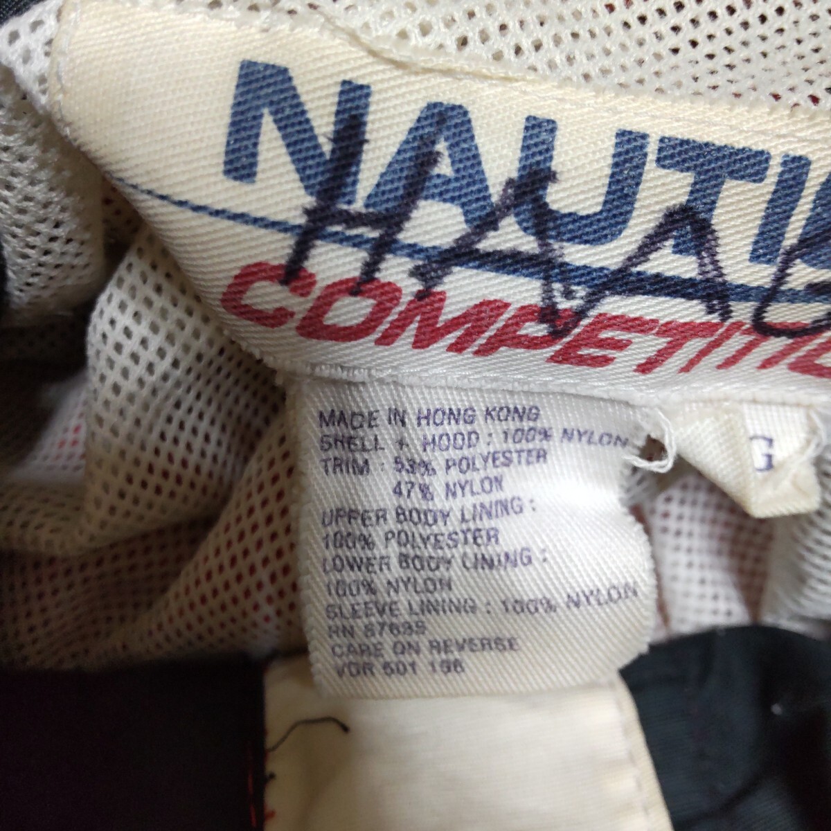 C7 NAUTICA 赤色 L ノーティカ ナイロン ジャケット パーカー アウター アウトドア ビンテージ ヴィンテージ アメリカ USA 古着 メンズ 90s_画像4