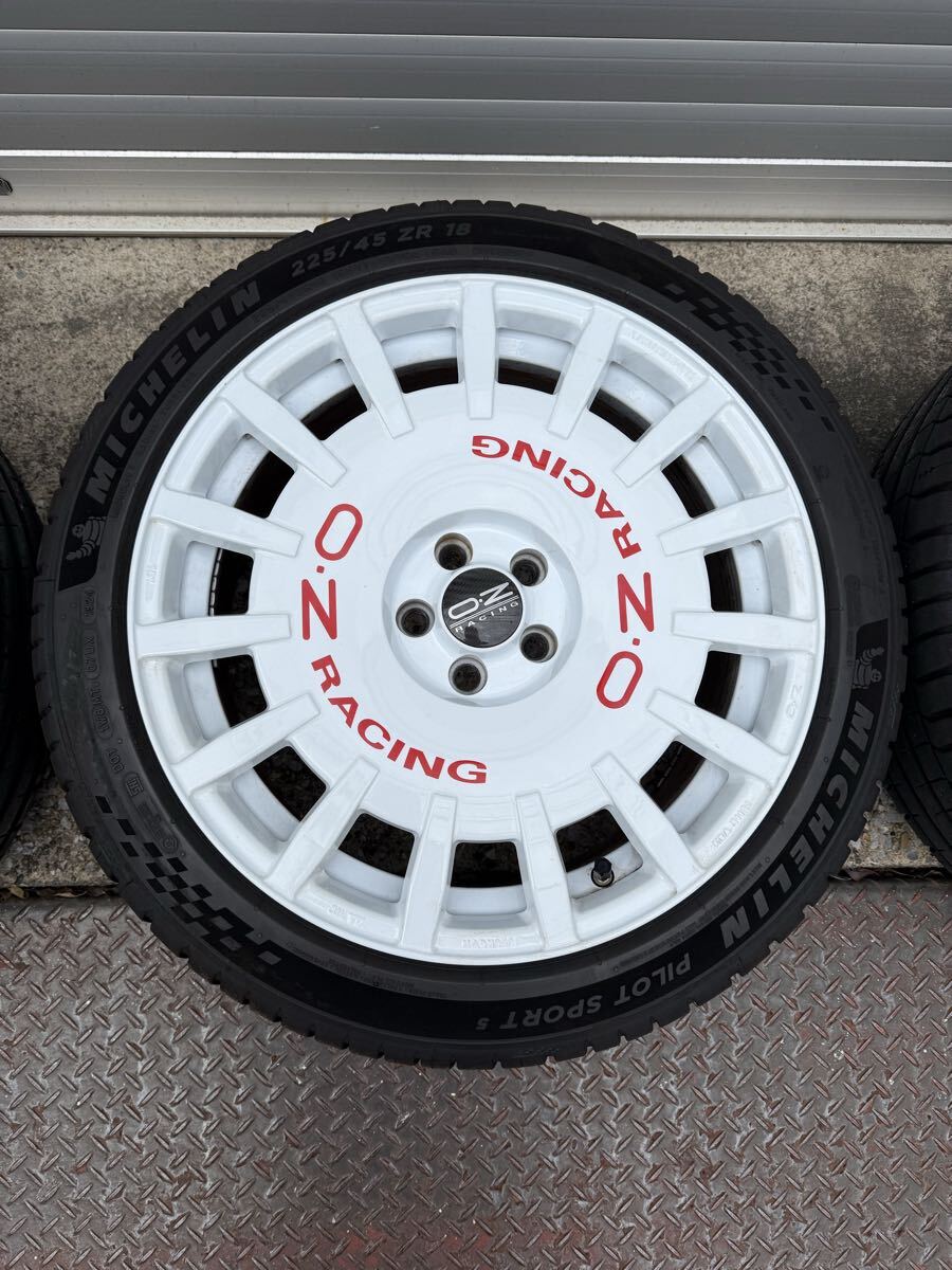 OZ racing Rally racing 18インチ 8J pcd100 5h パイロットスポーツ5 225/45装着_画像3