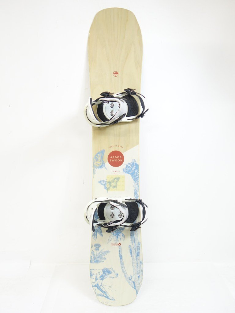 中古 2017-2018 ARBOR SWOON CAMBER アーバー キャンバー レディース147cm FLUX フラックス スノーボードビンディング付き 40201-2_画像1