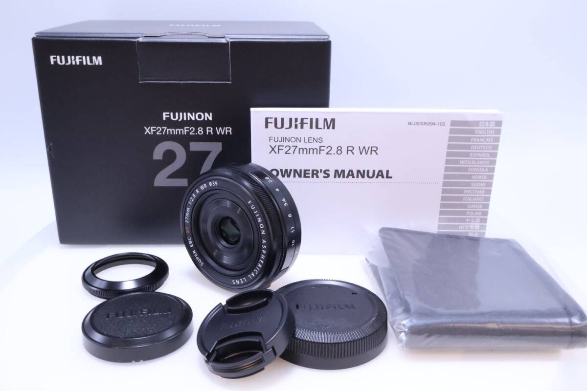 【極美品】FUJIFILM XF27mm F2.8 R WR 防塵防滴耐低温 絞りリング F 交換レンズ フジノン 単焦点 パンケーキ_画像1