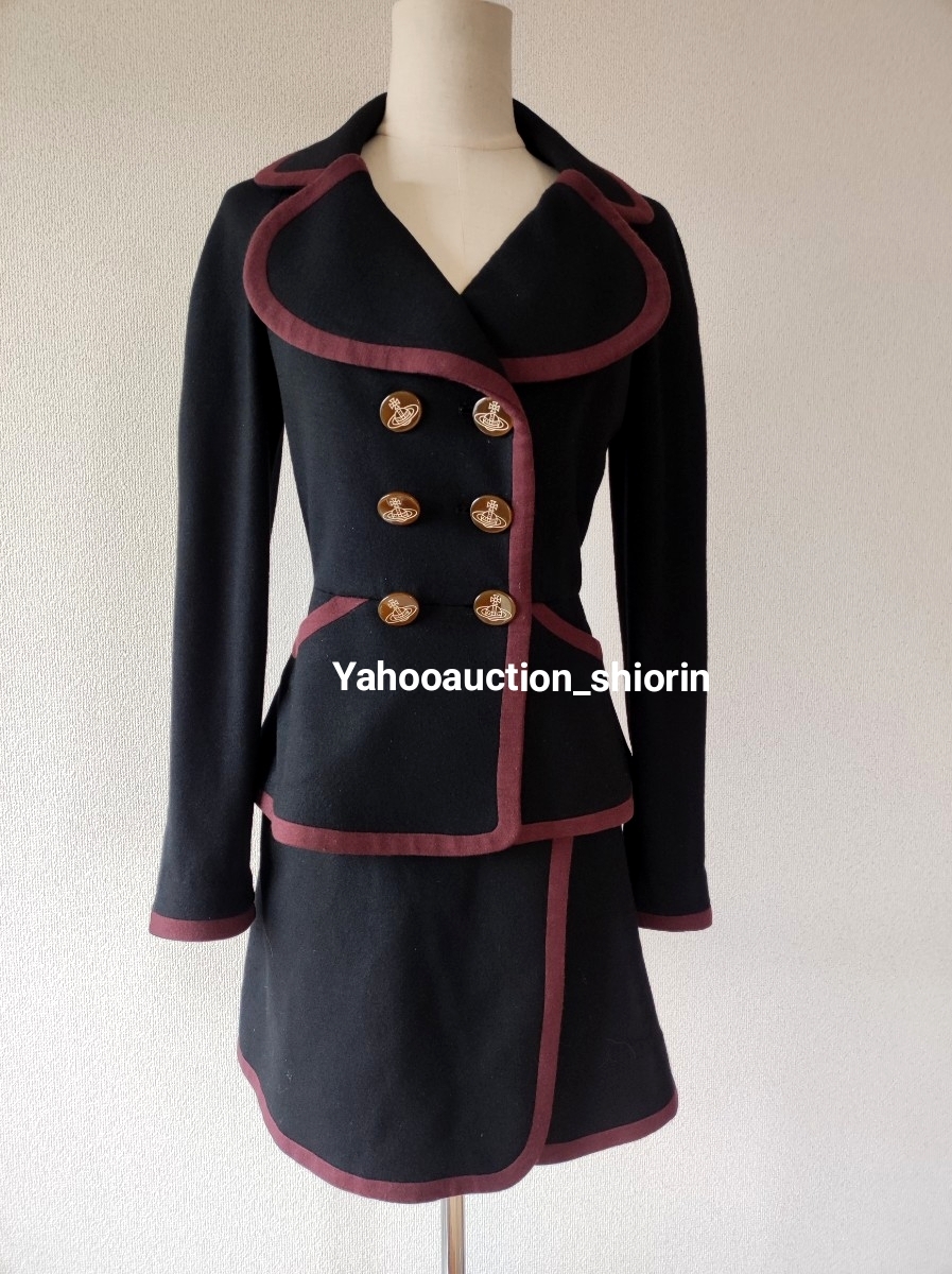  редкий Vivienne Westwood Rav жакет выставить VivienneWestwood setupo-b общий кнопка size2 юбка комплект костюм шерсть 