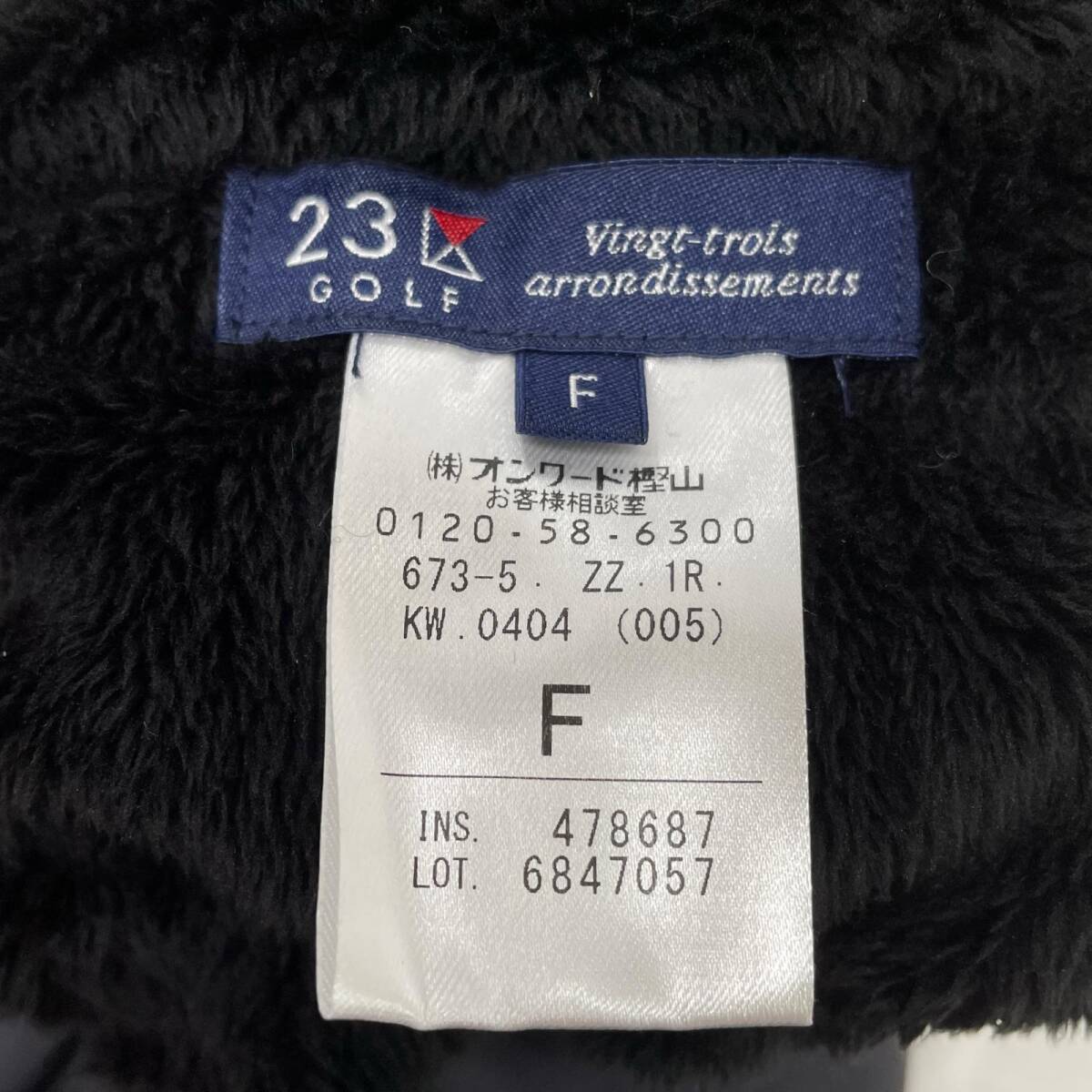 coco 中古 23区ゴルフ 23区GOLF レディース レッグウォーマー 黒 ブラック 内側ボア 履き口ニット レターパックプラス発送可 K014521_画像3