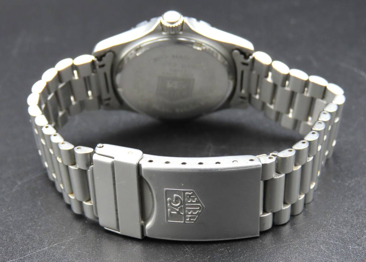 1円~! 稼動品★正規品 TAGHEUER タグホイヤー 973.013 2000シリーズ ブラックダイヤル デイト 純正ブレス ボーイズ腕時計 PPKLG1888_画像6