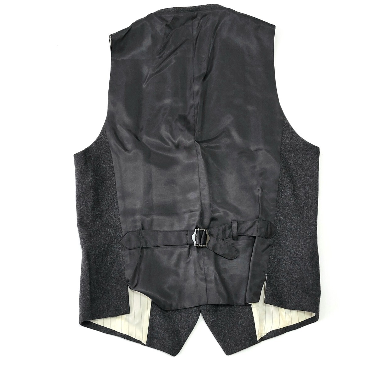 【極美品】超高級 タケオキクチ 秋冬起毛フランネル M 2 ベスト グレー ネクタイパンツスーツテーラードジャケットに○44_画像8