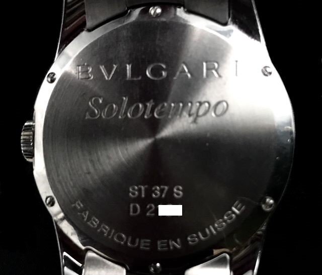 BVLGARI ブルガリ ソロテンポ ST37S 文字盤グレー クオーツ SS 腕時計 メンズ保証書/取扱説明書/ケース/箱あり_画像2