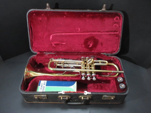 エ936◇ ラーク M4015 中国製 トランペット マウスピース+ストレートミュート ケース付(鍵付) / LARK 金管楽器 音楽演奏 吹奏楽 趣味 /_画像10