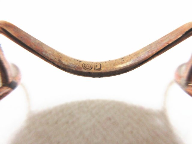 オ440◇ 大正時代 度付き 丸メガネ フルリム 金属フレーム 一山ブリッジ 縄手つる 刻印有 ケース付 / 古眼鏡 ビンテージ 時代物 / 現状渡し_画像3