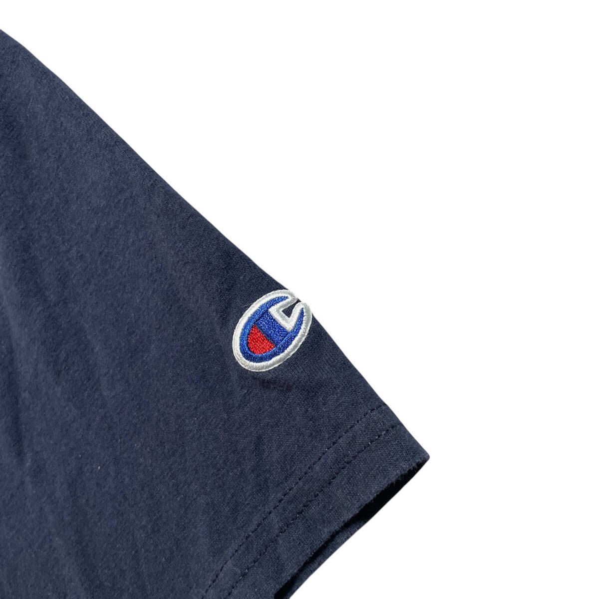 USA 古着 Champion チャンピオン イリノイ大学 カレッジ Tシャツ プリント ネイビー メンズL クルーネック BA2634_画像6