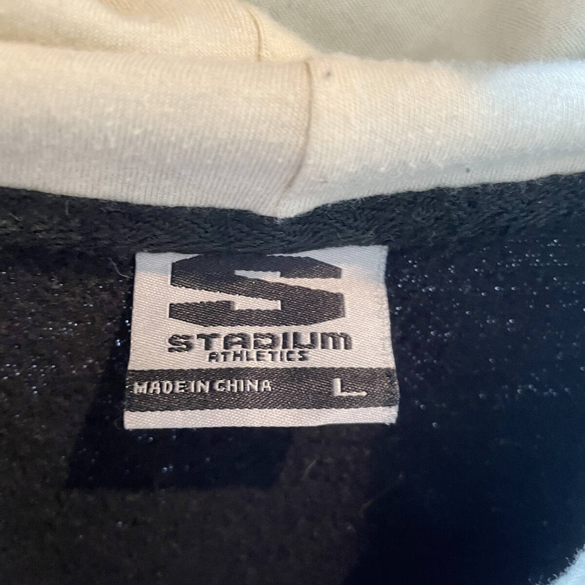 USA 古着 コロラド大学 カレッジ スウェット パーカー プルオーバー 刺繍 ロゴ ブラック メンズL BE0159_画像6