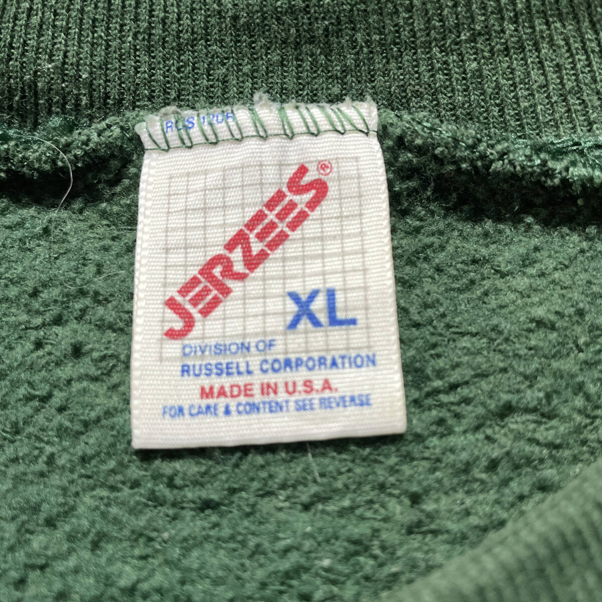 90S USA製 古着 ジャージーズ ヴィンテージ スウェット トレーナー 妖精 フェアリー グリーン 緑 レディースXL BD0422_画像7