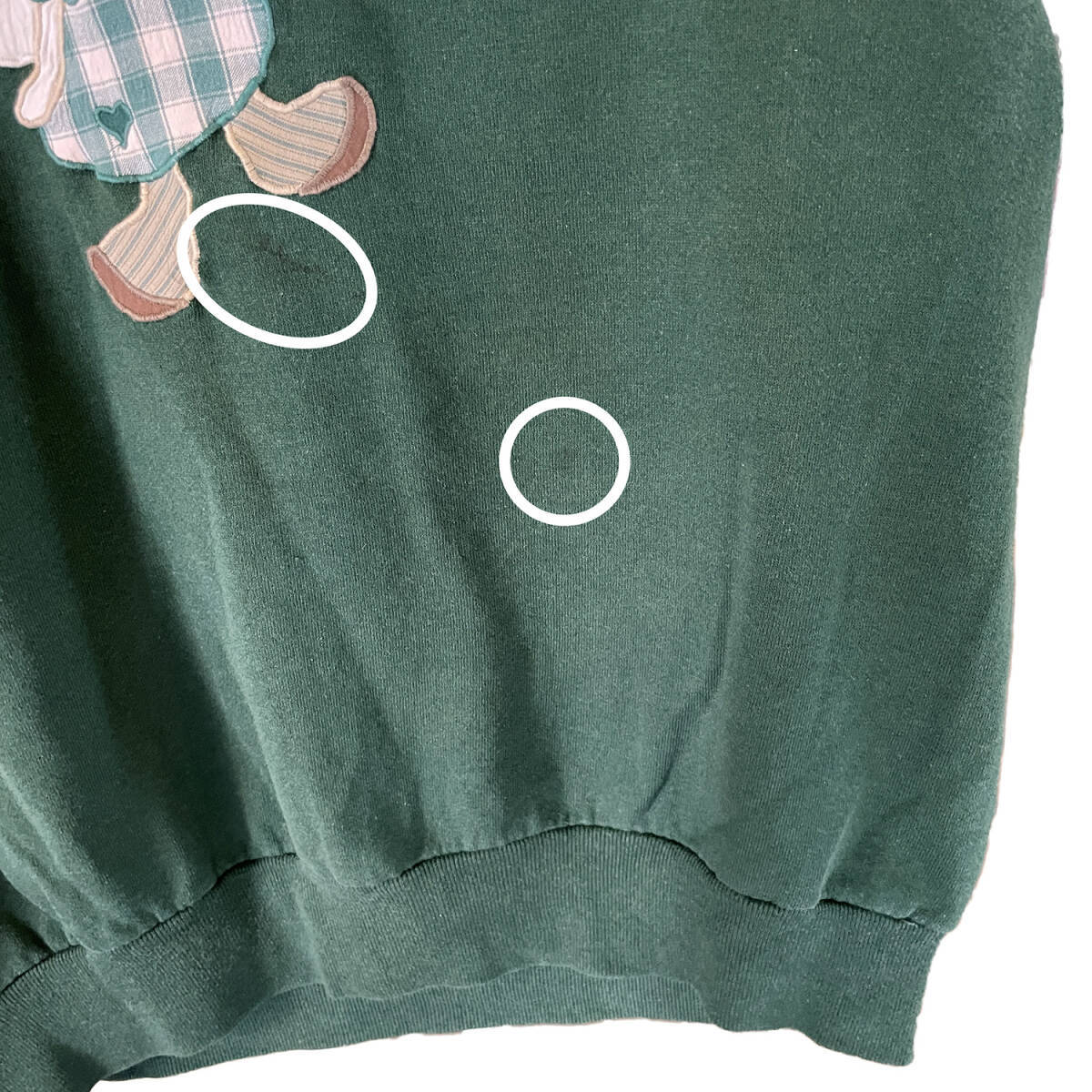 90S USA製 古着 ジャージーズ ヴィンテージ スウェット トレーナー 妖精 フェアリー グリーン 緑 レディースXL BD0422_画像6