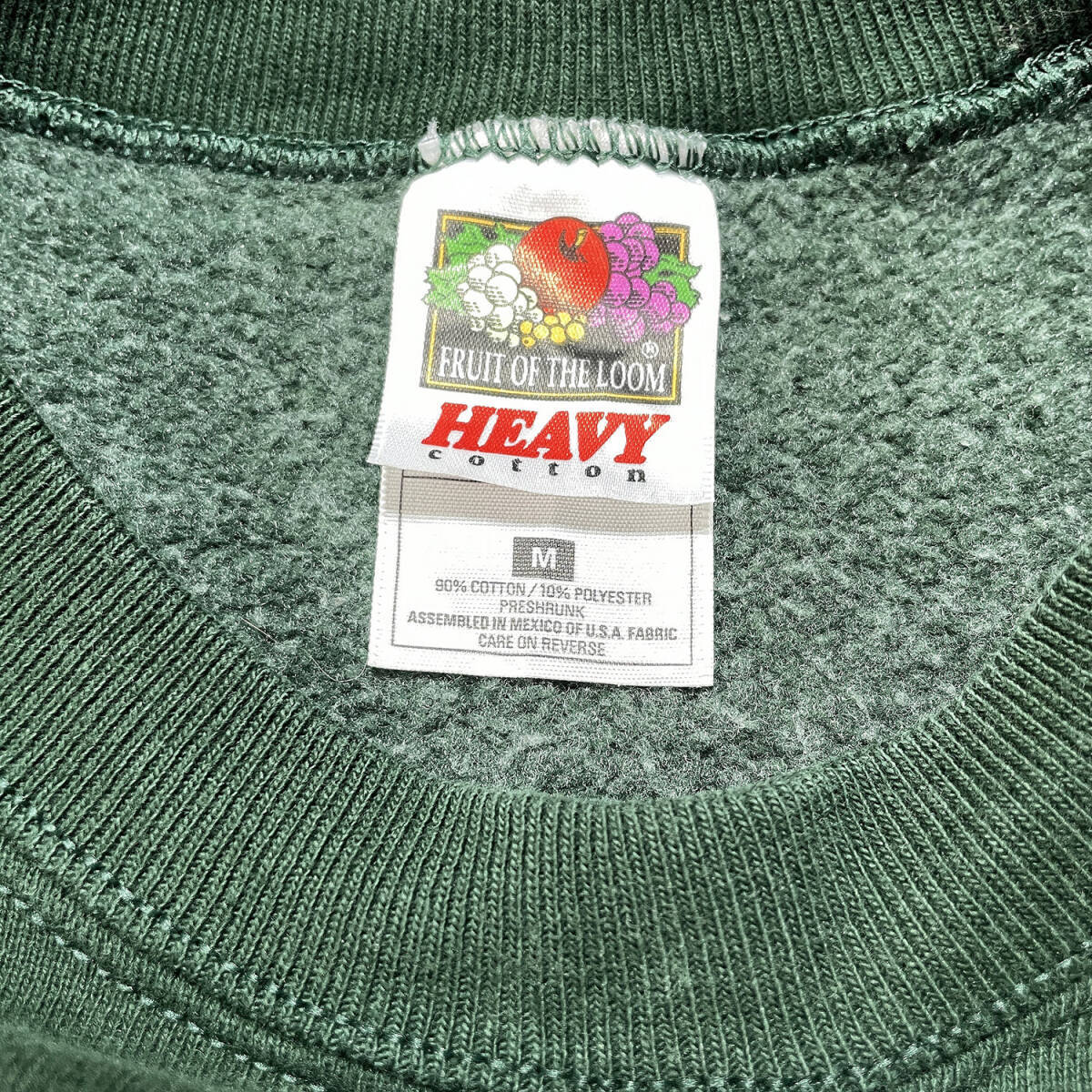 USA 古着 スウェット トレーナー ヘビーコットン キングズキャニオン国立公園 刺繍 クルーネック グリーン BD0423_画像6