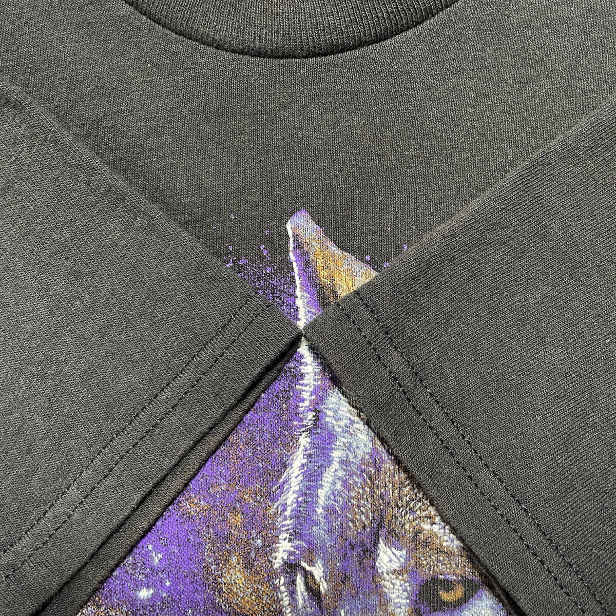 USA 古着 ラシュモア山 大統領 オオカミ Tシャツ ブラックヒルズ プリント ブラック メンズS クルーネック BA2649_画像5