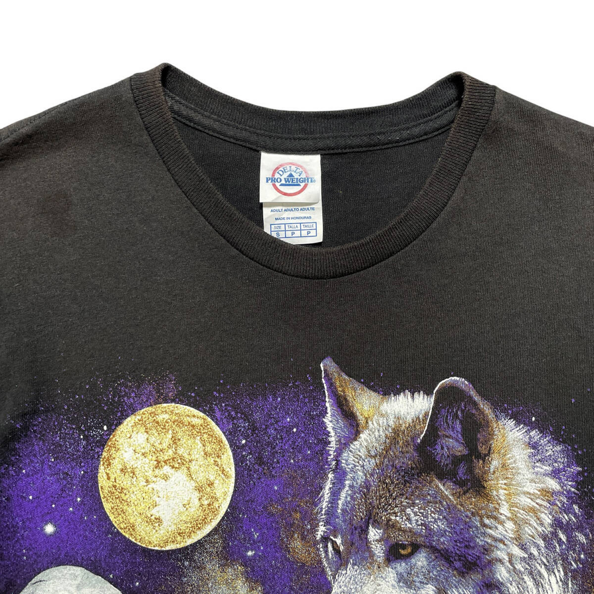 USA 古着 ラシュモア山 大統領 オオカミ Tシャツ ブラックヒルズ プリント ブラック メンズS クルーネック BA2649_画像3