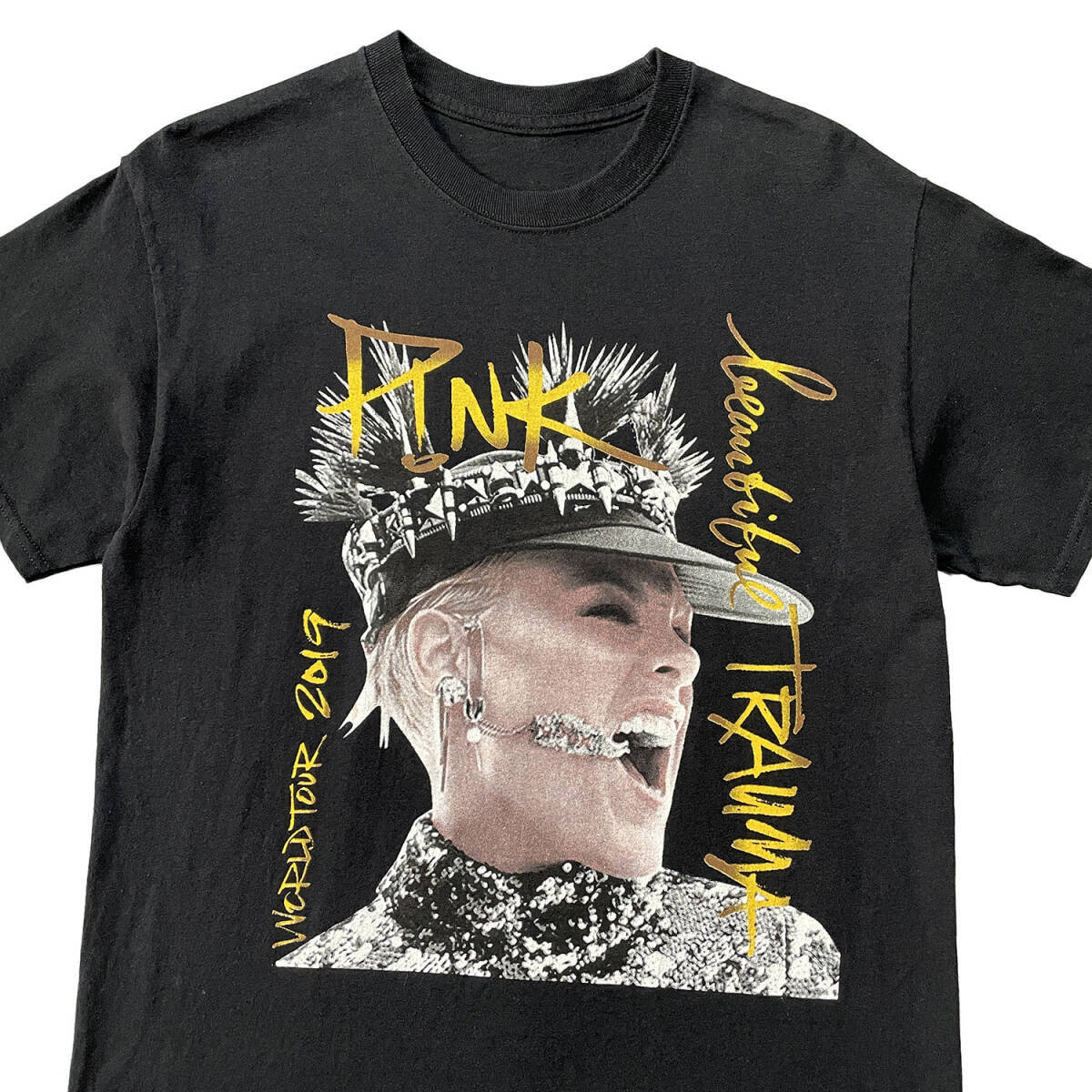 USA 古着 ミュージック Tシャツ Pink ピンク ワールドツアー ライブTシャツ ロックT 両面プリント ブラック BA2659_画像3