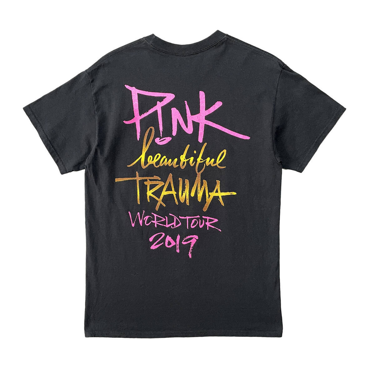 USA 古着 ミュージック Tシャツ Pink ピンク ワールドツアー ライブTシャツ ロックT 両面プリント ブラック BA2659_画像2