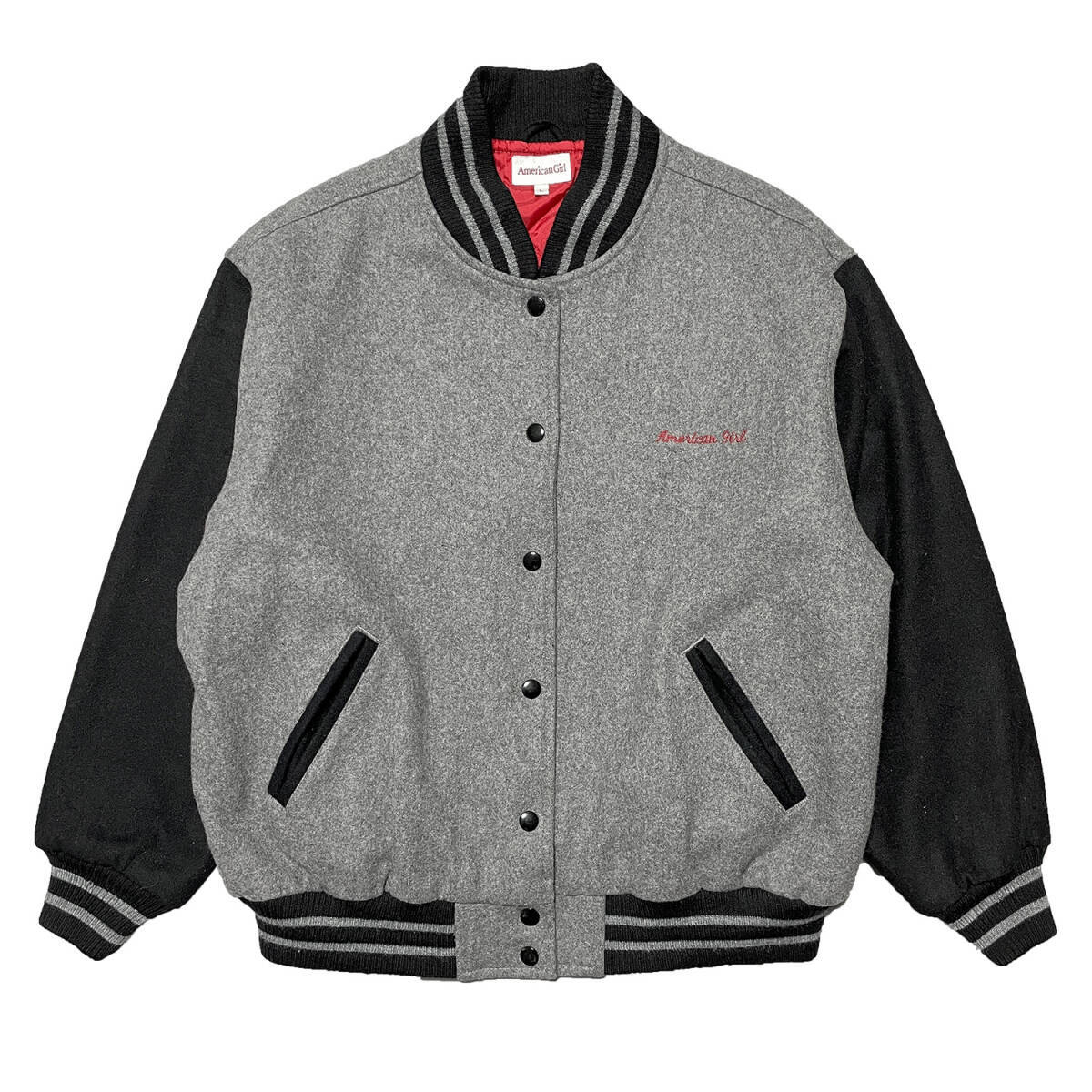 USA 古着 AMERICAN GIRL アメリカンガール ウール スタジャン スタジアムジャケット スタジャン ブルゾン レディースL 中古 AK0090_画像1