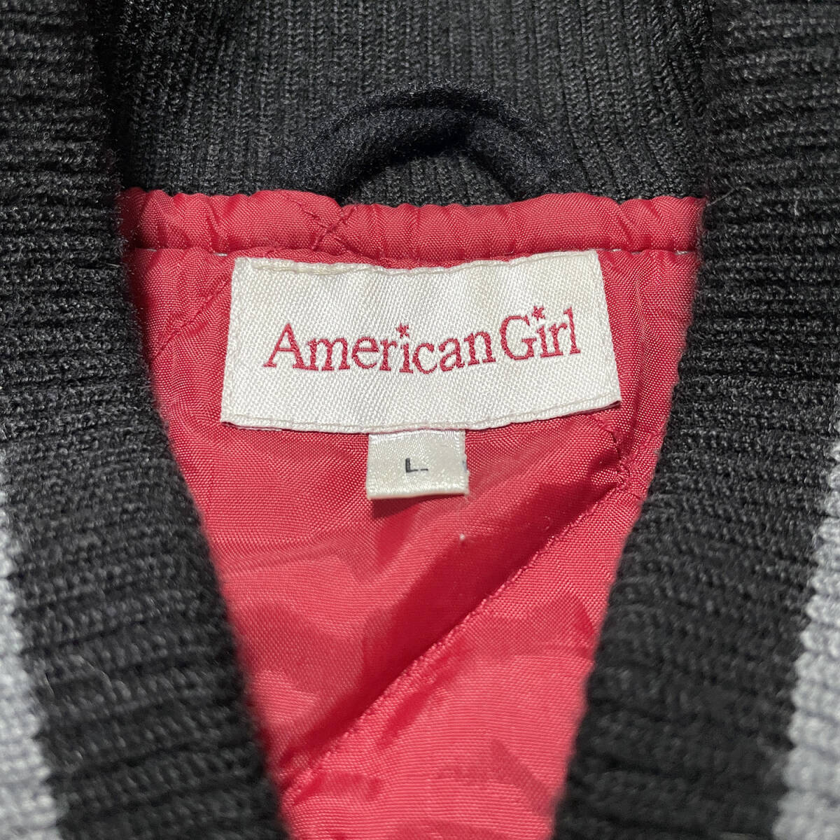 USA 古着 AMERICAN GIRL アメリカンガール ウール スタジャン スタジアムジャケット スタジャン ブルゾン レディースL 中古 AK0090_画像8