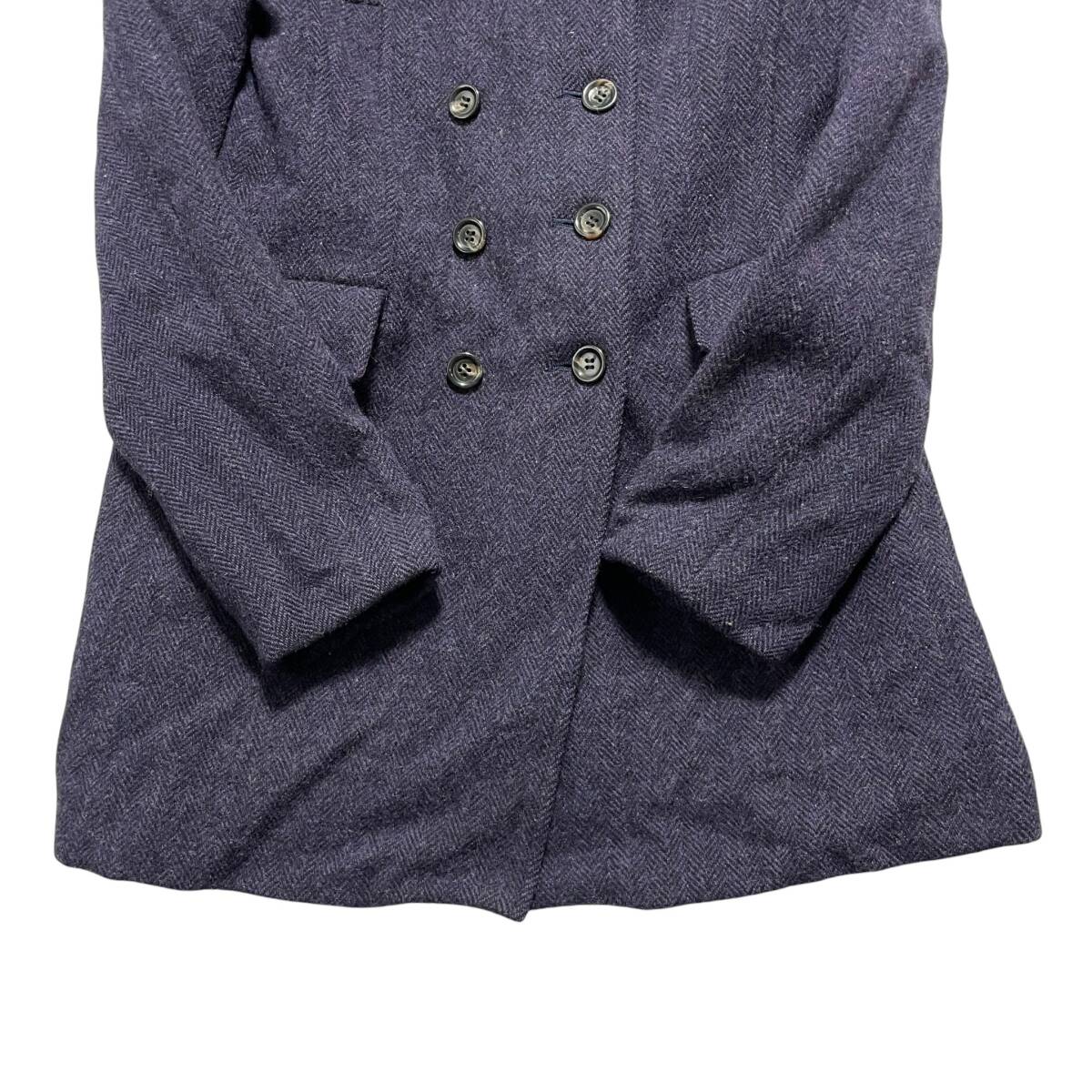 古着 MK MICHEL KLEIN MK ミシェルクラン アウター ピーコート Pコート Pea coat ウール混 パープル レディース 38 AK0091_画像4