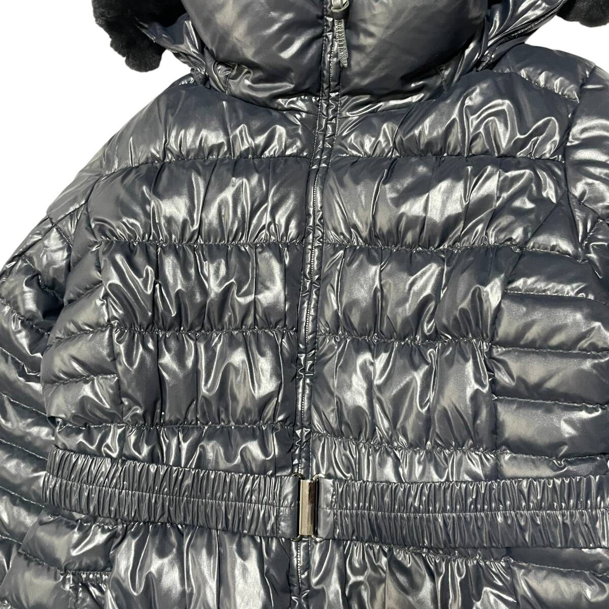 マックスマーラ ウイークエンドライン Max Mara WEEK END LINE ダウンコート アウター レディースM程度 フェイクファー ブラック 黒 AK0093_画像4