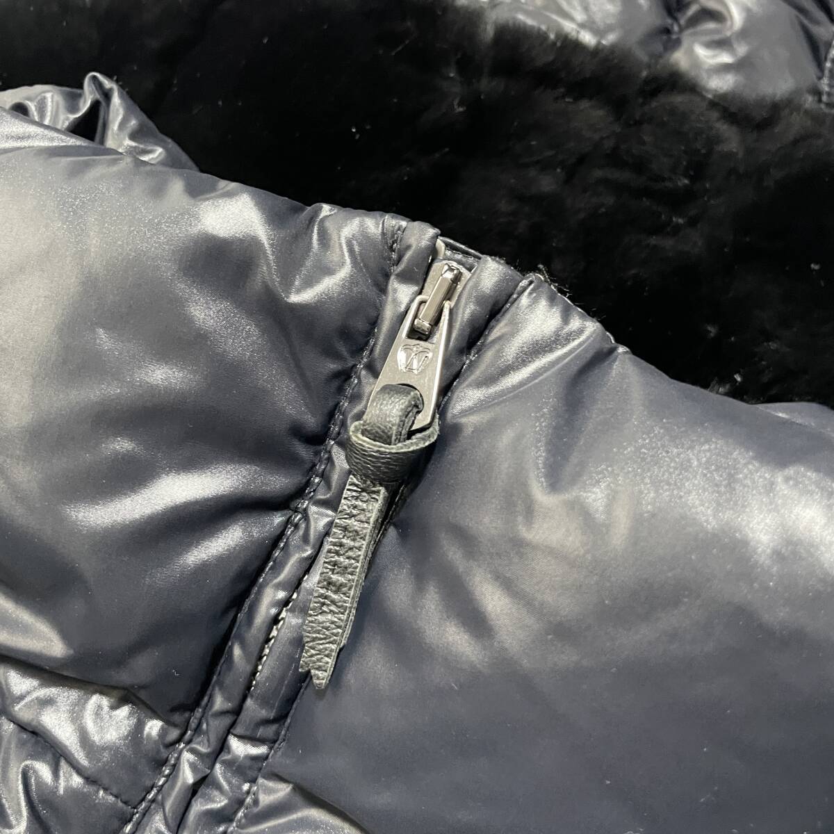 マックスマーラ ウイークエンドライン Max Mara WEEK END LINE ダウンコート アウター レディースM程度 フェイクファー ブラック 黒 AK0093_画像6