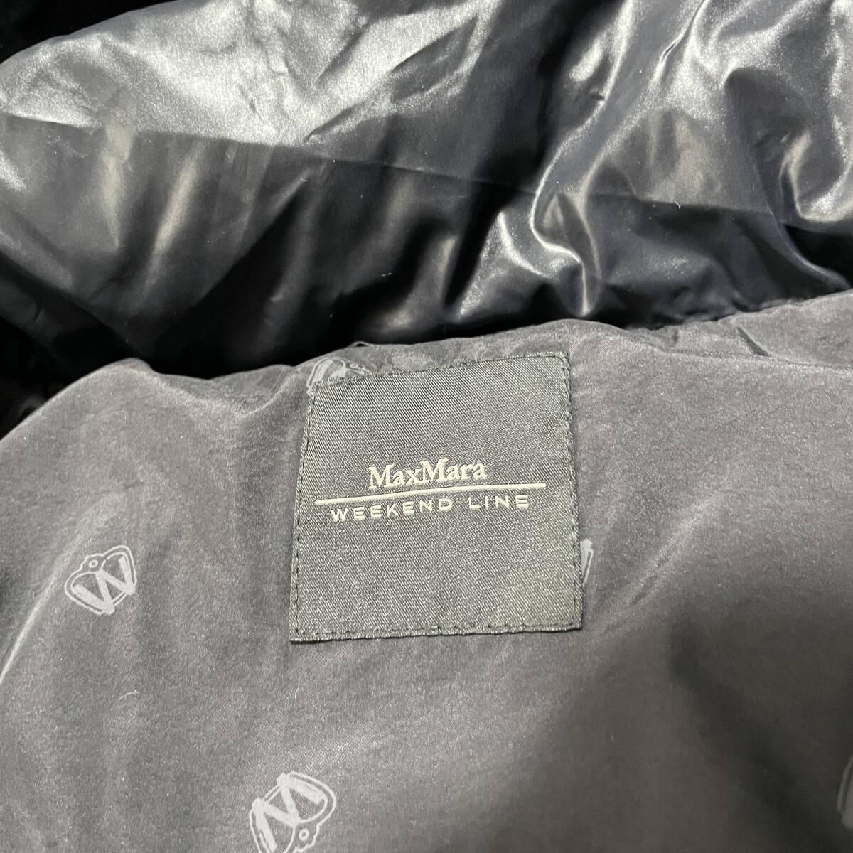 マックスマーラ ウイークエンドライン Max Mara WEEK END LINE ダウンコート アウター レディースM程度 フェイクファー ブラック 黒 AK0093_画像8
