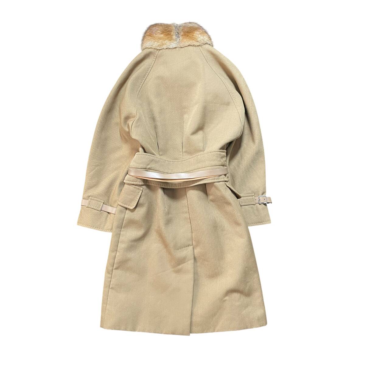 イタリア製 SPORT Max スポーツマックス マックスマーラ アウター ロングコート ウール ミンクファー ベージュ レディースM 程度 AK0095_画像2
