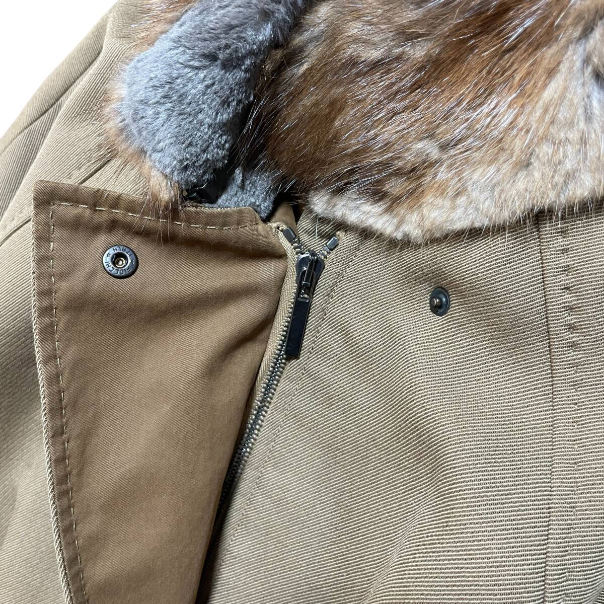 イタリア製 SPORT Max スポーツマックス マックスマーラ アウター ロングコート ウール ミンクファー ベージュ レディースM 程度 AK0095_画像5
