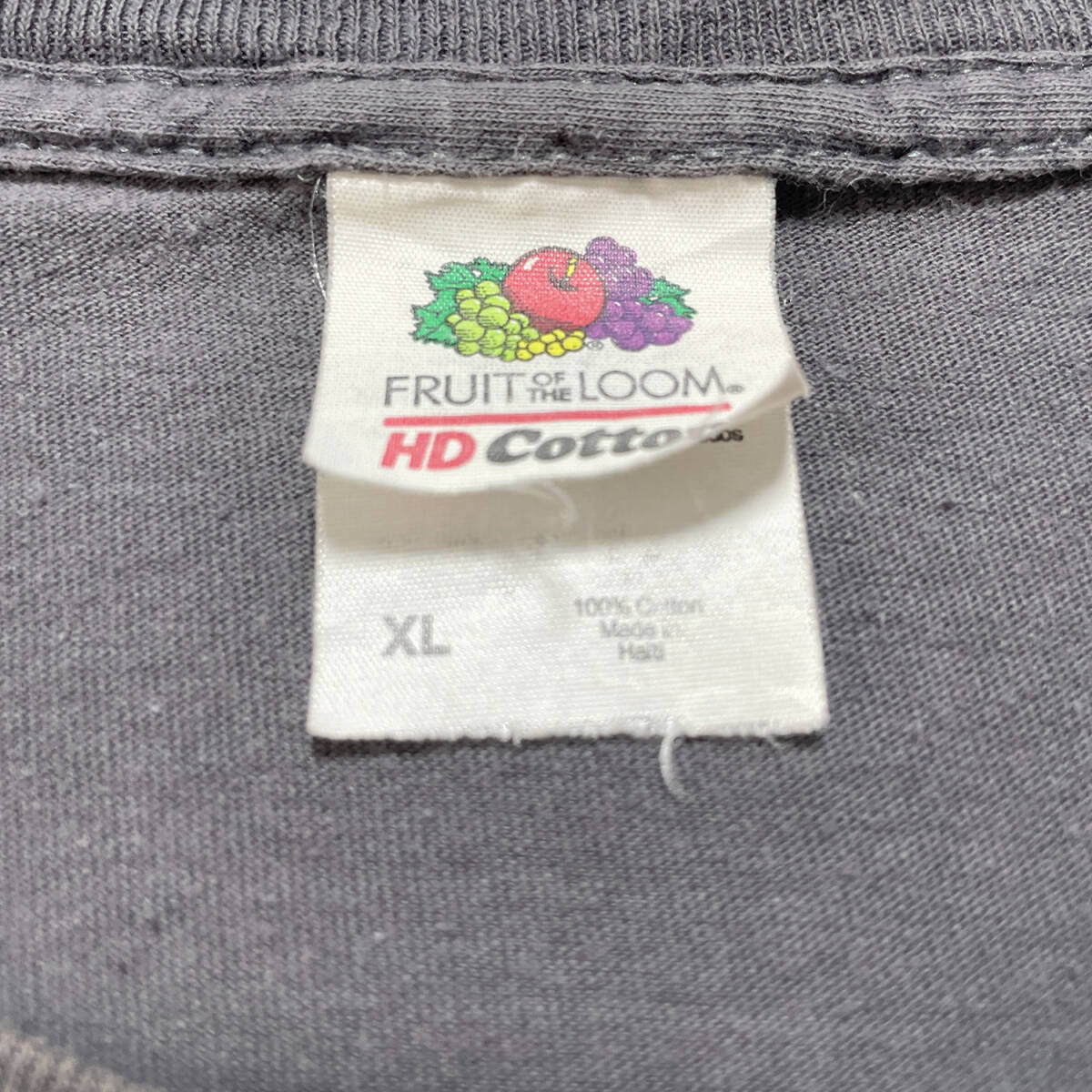 USA 古着 アニマルプリント オオカミ Tシャツ グレー クルーネック メンズXL 狼 ウルフ BA2662_画像2