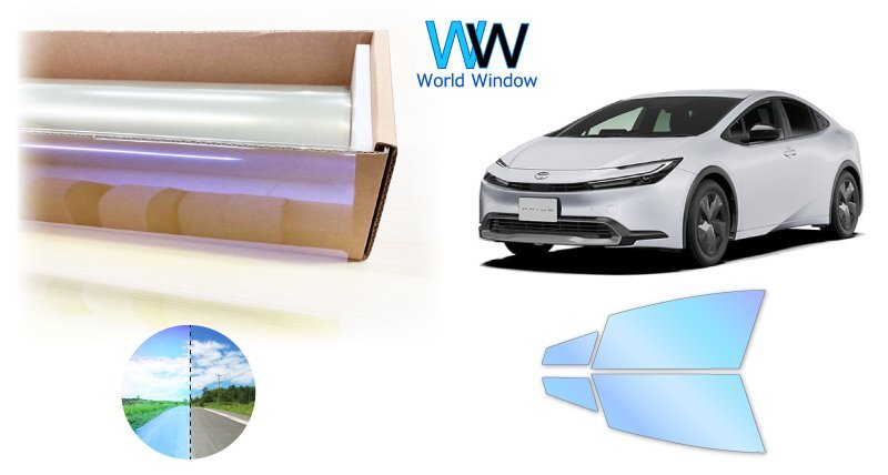 【AR84 ゼノン2 ゴースト 透過率81%】 プリウス (60系 ZVW60/ZVW65/MXWH60/MXWH65) カット済みカーフィルム フロントドアセット_画像1