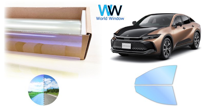 【AR84 ゼノン2 ゴースト 透過率81％】 クラウンクロスオーバー (AZSH35/TZSH35) カット済みカーフィルム フロントドアセット_画像1